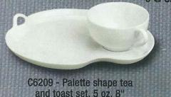 Pallet　shape　tea　and　toast　set