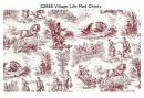 Village Life　Chintz　Red