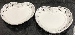 手編みハート小皿　2枚セット　廃盤品