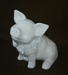 Piggy  Bank with Flower　　C6859