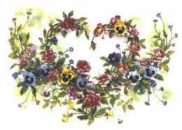  Hand  Painted  Heart Of Flowers