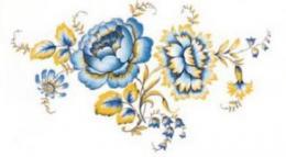 Blue Floral 　With　Gold　Trim  AG57408