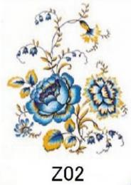Blue Floral 　With　Gold　Trim  AG57408