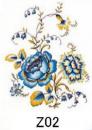 Blue Floral 　With　Gold　Trim  AG57408