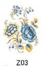 Blue Floral 　With　Gold　Trim  AG57408