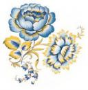 Blue Floral 　With　Gold　Trim AG57408