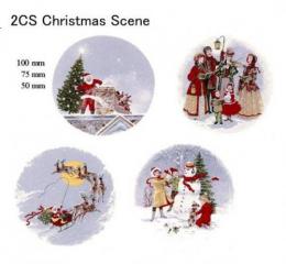  Christmas Scene ラウンドタイプ4柄セット
