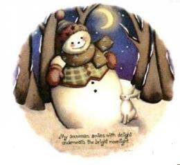 Silent  Night Snowman　(Crescent)